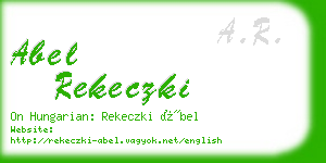 abel rekeczki business card